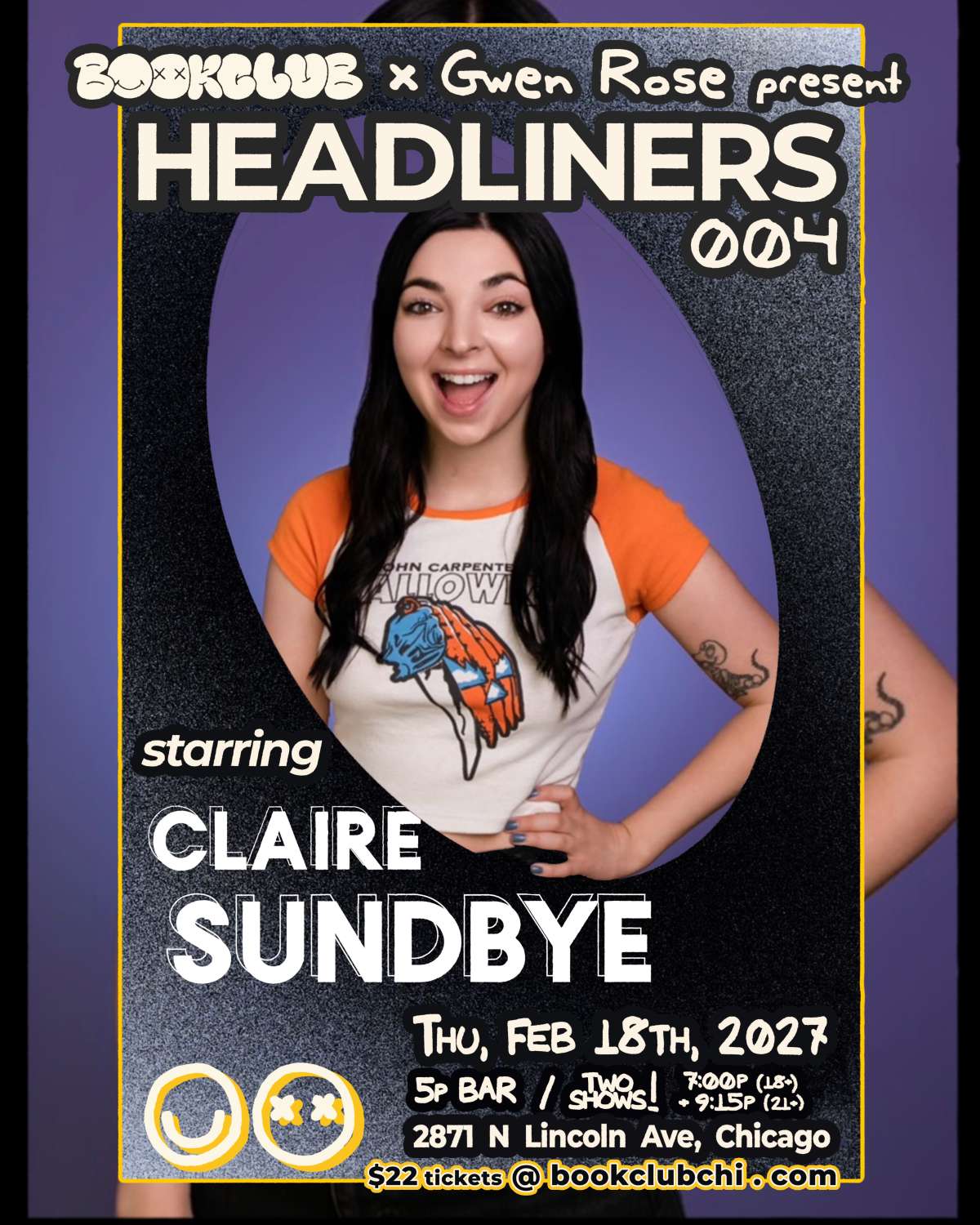 HEADLINERS 004: CLAIRE SUNDBYE (the 7pm show)